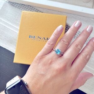 David Yurman Chatelaine® Ring in Sterling Silver with Blue Topaz and Pavé Diam